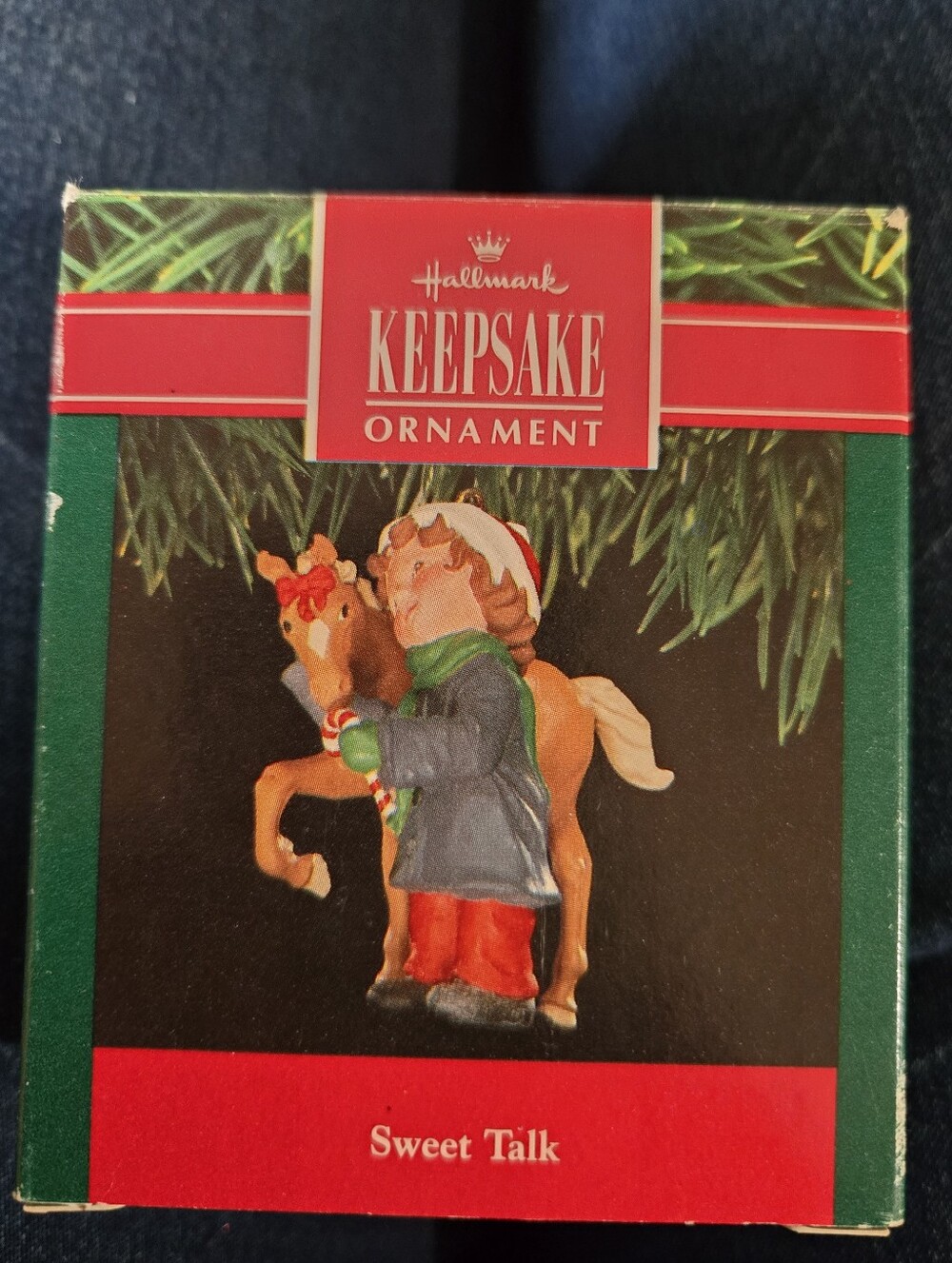 Vintage Hallmark Keepsake Ornament Sweet Talk Young Girl & Pony 1991